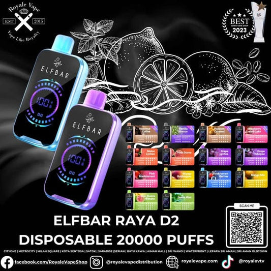 AA.Elfbar RAYA D2 20K Puff Disposable Vape | We Vape( BUY 1 GET 1 FREE )