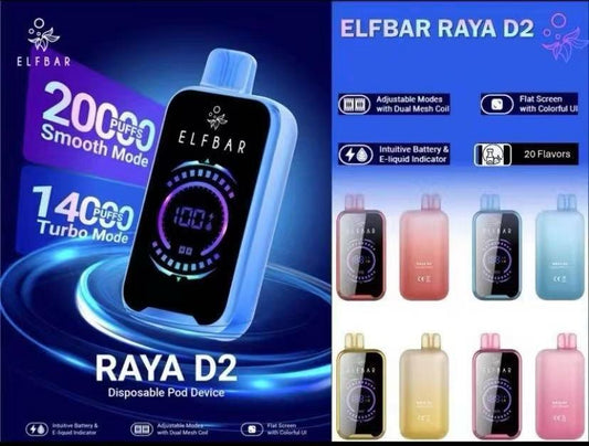 A.Elfbar Raya D2 Disposable Vape 20000 Puffs( BUY 1 GET 1 FREE )